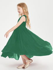 Cascading Skirt Boho Dresses for Junior Bridesmaids Dark Green