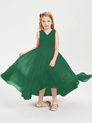 Cascading Skirt Boho Dresses for Junior Bridesmaids Dark Green