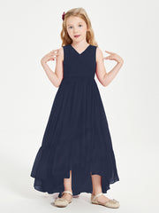 Cascading Skirt Boho Dresses for Junior Bridesmaids Dark Navy