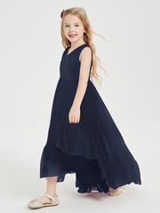 Cascading Skirt Boho Dresses for Junior Bridesmaids Dark Navy