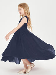 Cascading Skirt Boho Dresses for Junior Bridesmaids Dark Navy
