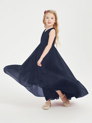 Cascading Skirt Boho Dresses for Junior Bridesmaids Dark Navy