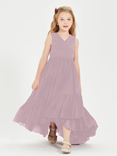 Cascading Skirt Boho Dresses for Junior Bridesmaids Dusk