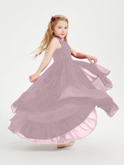 Cascading Skirt Boho Dresses for Junior Bridesmaids Dusk