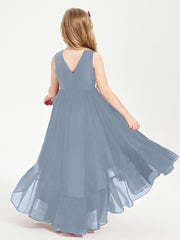 Cascading Skirt Boho Dresses for Junior Bridesmaids Dusty Blue