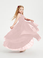 Cascading Skirt Boho Dresses for Junior Bridesmaids Dusty Rose