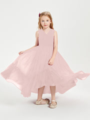 Cascading Skirt Boho Dresses for Junior Bridesmaids Dusty Rose