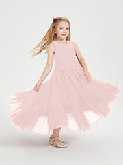 Cascading Skirt Boho Dresses for Junior Bridesmaids Dusty Rose