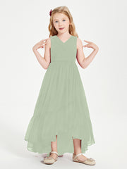 Cascading Skirt Boho Dresses for Junior Bridesmaids Dusty Sage