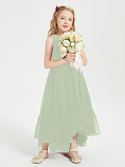 Cascading Skirt Boho Dresses for Junior Bridesmaids Dusty Sage