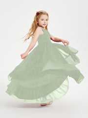 Cascading Skirt Boho Dresses for Junior Bridesmaids Dusty Sage
