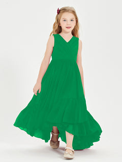 Cascading Skirt Boho Dresses for Junior Bridesmaids Emerald