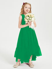 Cascading Skirt Boho Dresses for Junior Bridesmaids Emerald