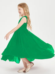 Cascading Skirt Boho Dresses for Junior Bridesmaids Emerald