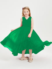 Cascading Skirt Boho Dresses for Junior Bridesmaids Emerald