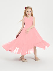 Cascading Skirt Boho Dresses for Junior Bridesmaids Flamingo