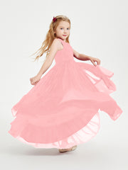 Cascading Skirt Boho Dresses for Junior Bridesmaids Flamingo