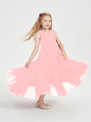 Cascading Skirt Boho Dresses for Junior Bridesmaids Flamingo