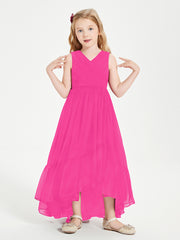 Cascading Skirt Boho Dresses for Junior Bridesmaids Fuchsia