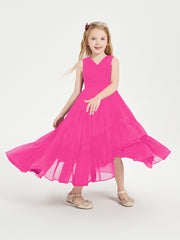 Cascading Skirt Boho Dresses for Junior Bridesmaids Fuchsia