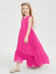 Cascading Skirt Boho Dresses for Junior Bridesmaids Fuchsia