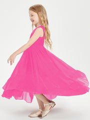 Cascading Skirt Boho Dresses for Junior Bridesmaids Fuchsia
