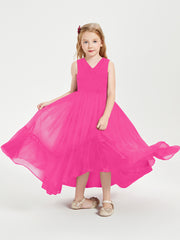 Cascading Skirt Boho Dresses for Junior Bridesmaids Fuchsia