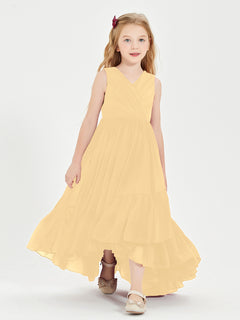 Cascading Skirt Boho Dresses for Junior Bridesmaids Gold