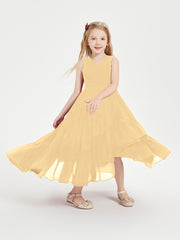 Cascading Skirt Boho Dresses for Junior Bridesmaids Gold