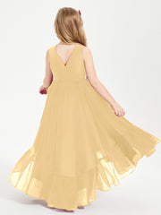 Cascading Skirt Boho Dresses for Junior Bridesmaids Gold