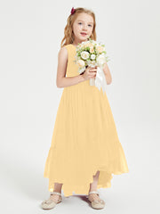 Cascading Skirt Boho Dresses for Junior Bridesmaids Gold