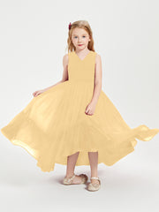 Cascading Skirt Boho Dresses for Junior Bridesmaids Gold