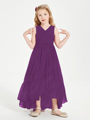 Cascading Skirt Boho Dresses for Junior Bridesmaids Grape