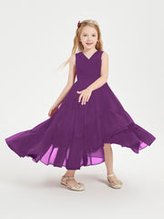 Cascading Skirt Boho Dresses for Junior Bridesmaids Grape