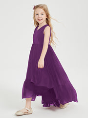 Cascading Skirt Boho Dresses for Junior Bridesmaids Grape