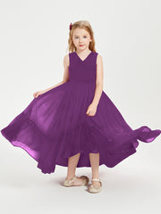 Cascading Skirt Boho Dresses for Junior Bridesmaids Grape