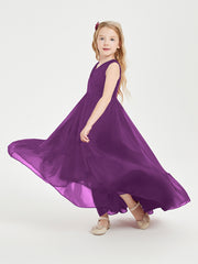 Cascading Skirt Boho Dresses for Junior Bridesmaids Grape