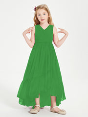 Cascading Skirt Boho Dresses for Junior Bridesmaids Green