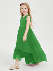 Cascading Skirt Boho Dresses for Junior Bridesmaids Green