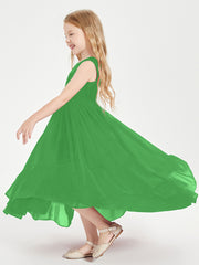 Cascading Skirt Boho Dresses for Junior Bridesmaids Green