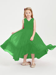 Cascading Skirt Boho Dresses for Junior Bridesmaids Green
