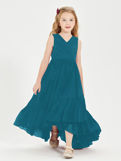 Cascading Skirt Boho Dresses for Junior Bridesmaids Ink Blue