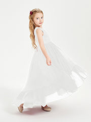 Cascading Skirt Boho Dresses for Junior Bridesmaids Ivory