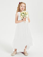 Cascading Skirt Boho Dresses for Junior Bridesmaids Ivory