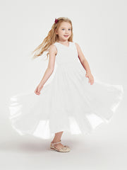Cascading Skirt Boho Dresses for Junior Bridesmaids Ivory