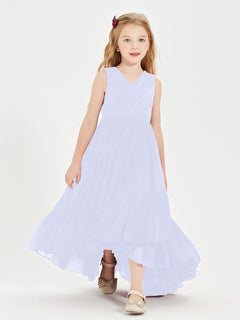 Cascading Skirt Boho Dresses for Junior Bridesmaids Lavender