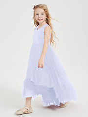Cascading Skirt Boho Dresses for Junior Bridesmaids Lavender