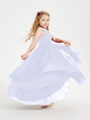 Cascading Skirt Boho Dresses for Junior Bridesmaids Lavender