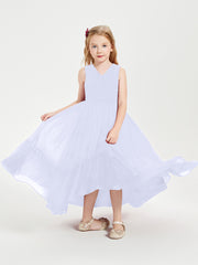 Cascading Skirt Boho Dresses for Junior Bridesmaids Lavender
