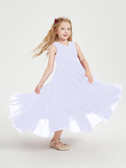 Cascading Skirt Boho Dresses for Junior Bridesmaids Lavender